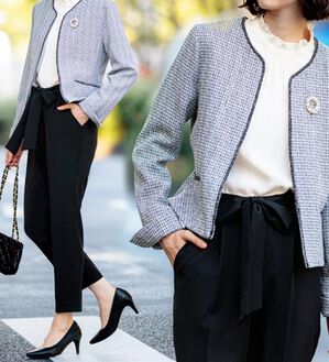 GeeRA（ジーラ）の「【入卒式/セレモニー】ツイード着回し５点セットスーツ　２ジャケット＆パンツ＆ワンピ（その他スーツ）」｜モノトーン系