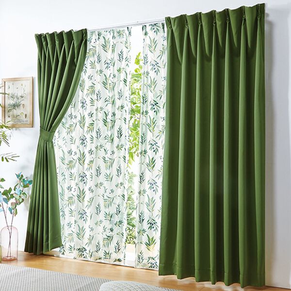 簡単！素敵にコーディネートカーテンセット『プリントレース