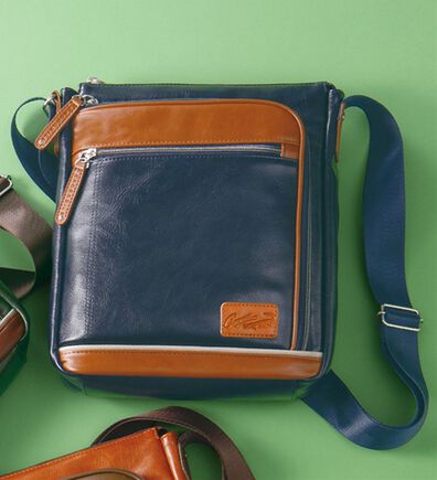 「＜クロコダイル＞トリプルファスナーショルダー（メンズショルダーバッグ）」