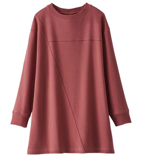 BELLUNA（ベルーナ）の「【快適Ｌａｂ．】ふんわりピーチ起毛切替チュニック（チュニック）」｜詳細画像