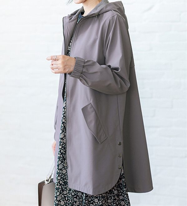 BELLUNA（ベルーナ）の「はっ水加工ボンディング素材ロング丈パーカー（ハーフコート）」｜詳細画像