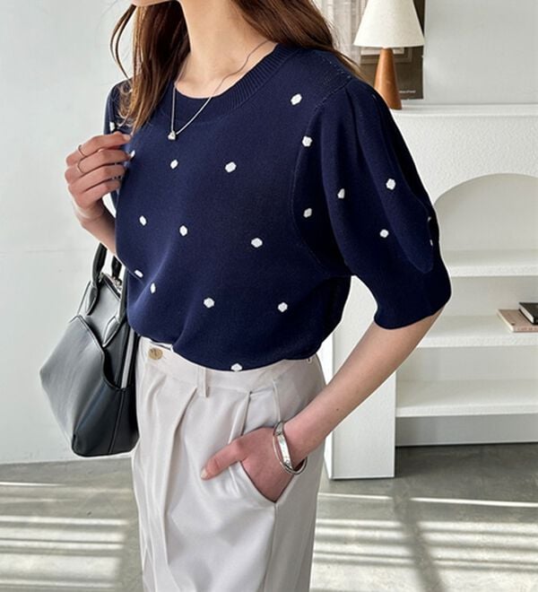 GeeRA（ジーラ）の「ドット柄ジャガードトップス（ニット・セーター）」｜詳細画像