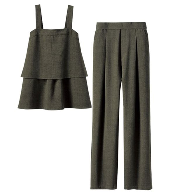 BELLUNA（ベルーナ）の「サラリ麻調素材ビスチェセットアップ（セットアップ）」｜詳細画像