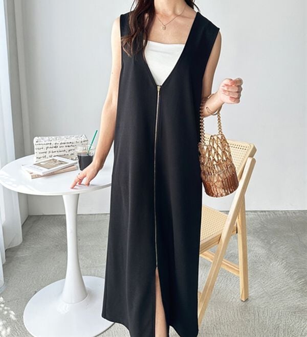 GeeRA（ジーラ）の「３ＷＡＹジップデザインジレワンピース（ジレ）」｜詳細画像