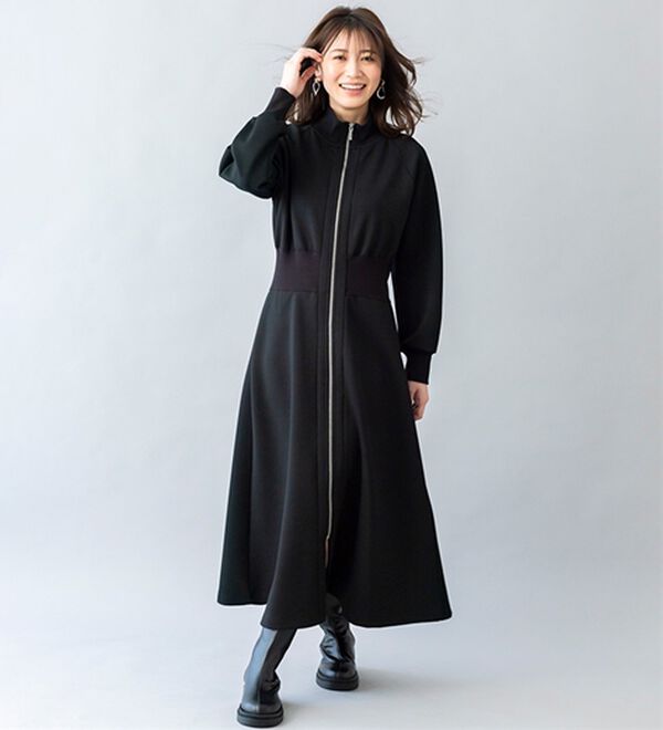 BELLUNA（ベルーナ）の「【ＳＭＡＲＴ　ＥＣＯ　ＪＥＲＳＥＹ】リブ切替ワンピース（ロングワンピース）」｜詳細画像