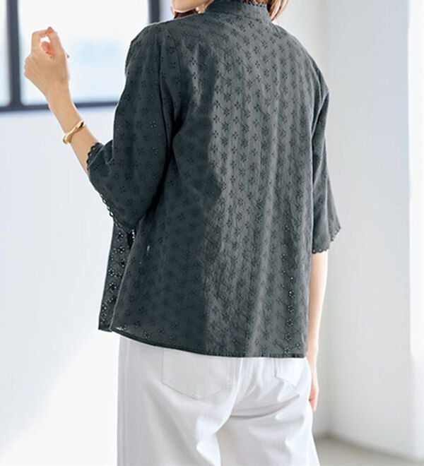 BELLUNA（ベルーナ）の「夏のお出かけのお供！綿レース切替ジャケット（その他ジャケット）」｜詳細画像