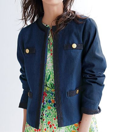 RANAN（ラナン）の「ノーカラーデニムジャケット（ノーカラージャケット）」