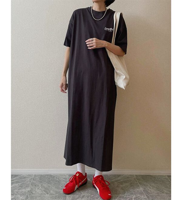 GeeRA（ジーラ）の「アソートロゴプリントＴシャツワンピース（その他ワンピース）」｜詳細画像