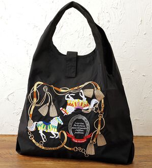 「折りたためるホース刺繍バッグ（トートバッグ）」｜詳細画像