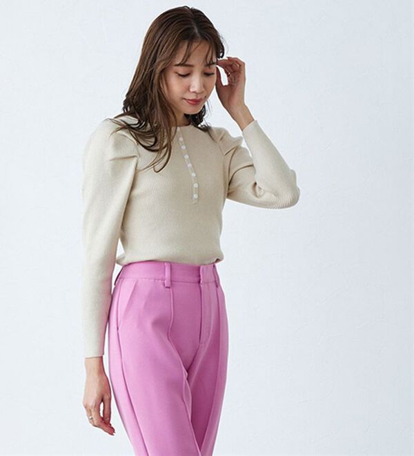 Pierrot（ピエロ）の「ボリュームスリーブリブニット（ニット・セーター）」｜詳細画像