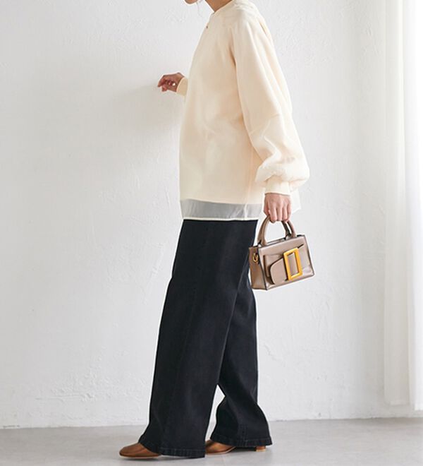 RANAN（ラナン）の「裏起毛シアー素材レイヤードスウェット（カットソー）」｜詳細画像