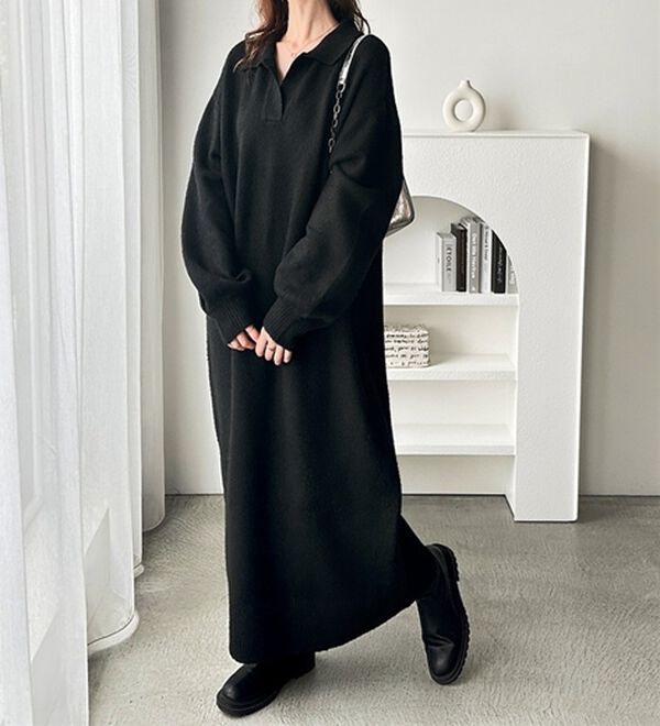 GeeRA（ジーラ）の「スキッパーゆるニットワンピース（ニットワンピース）」｜詳細画像