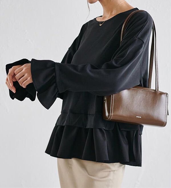 RANAN（ラナン）の「＜ＨＳ＞重ね着風配色フリルプルオーバー（カットソー）」｜詳細画像