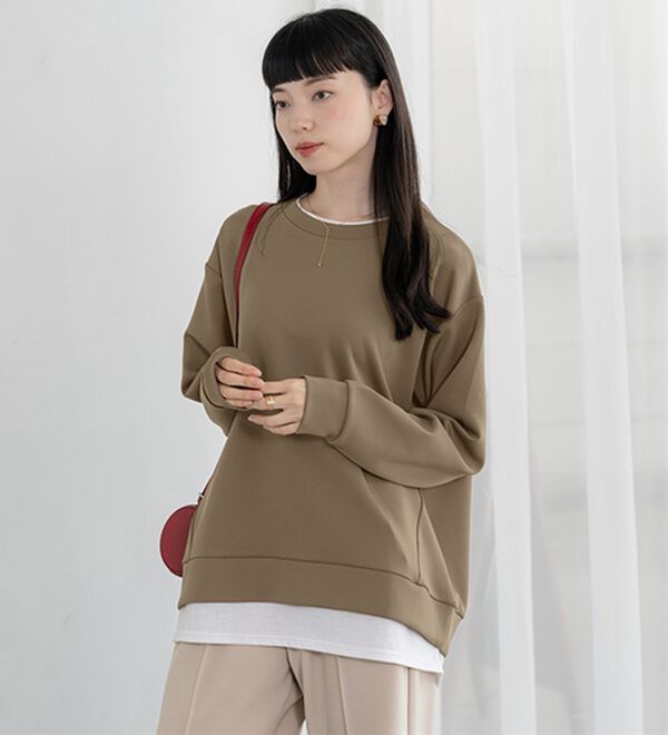 BELLUNA（ベルーナ）の「重ね着風とろみ素材プルオーバー（カットソー）」｜詳細画像