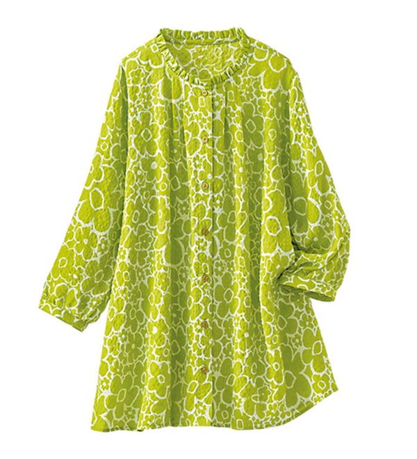 BELLUNA（ベルーナ）の「ナチュラル柄プリントブラウス（チュニック）」｜詳細画像