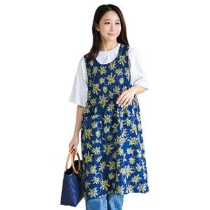 「ロング丈ドレスエプロン（エプロン）」｜ミモザネイビー