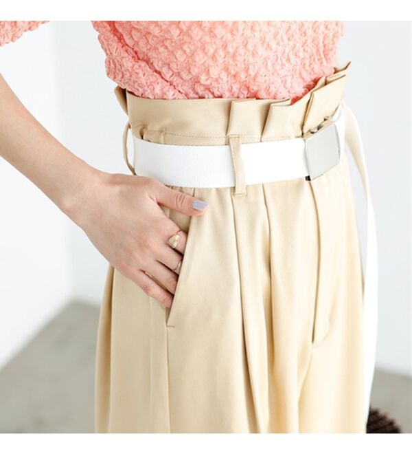 GeeRA（ジーラ）の「ベルト付ツイルパンツ（フルレングスパンツ）」｜詳細画像