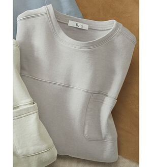 ルフラン（ルフラン）の「＜ｆｕ－ｕ＞綿１００％天然染めプルオーバー（カットソー）」｜ライトグレー