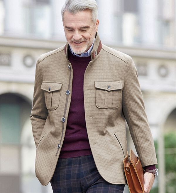 「＜コムルヴァン・オム＞袖丈短め紳士のジャストフィットジャケット（メンズジャケット）」｜詳細画像