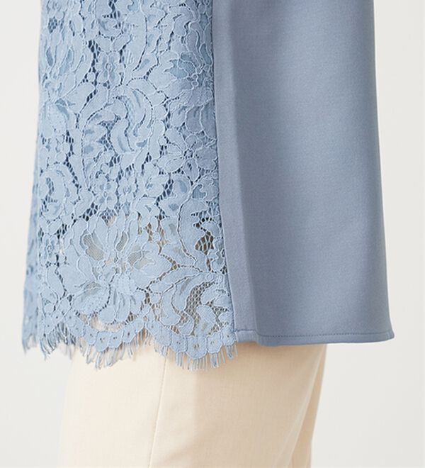 BELLUNA（ベルーナ）の「上品スカラップレース使いシャツチュニック（チュニック）」｜詳細画像