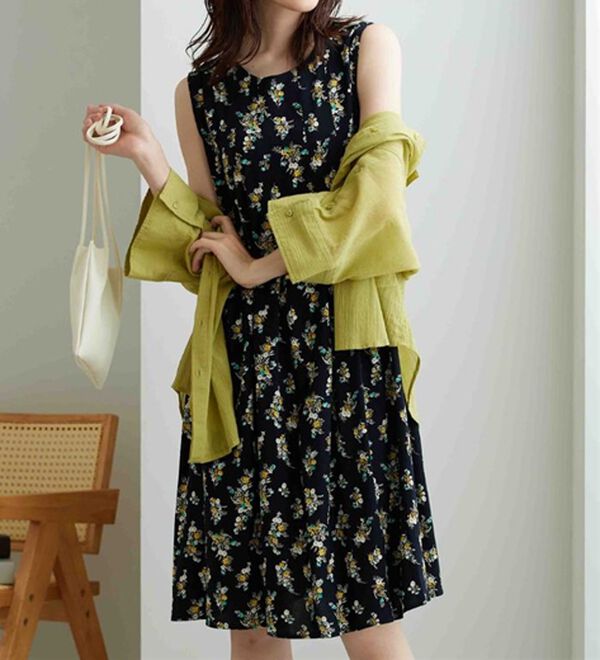 BELLUNA（ベルーナ）の「【ひんやり接触冷感】レーヨン素材ノースリーブワンピ－ス（その他ワンピース）」｜詳細画像