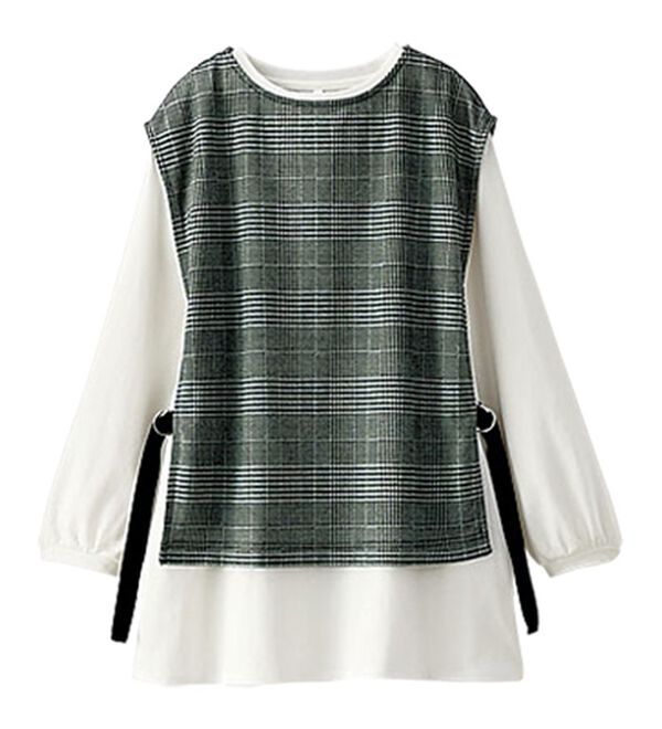 BELLUNA（ベルーナ）の「カットソージャカード素材ベストアンサンブル（アンサンブル）」｜詳細画像