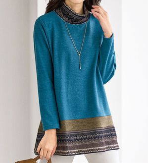 BELLUNA（ベルーナ）の「杢調素材ノルディック切替チュニック（チュニック）」｜詳細画像