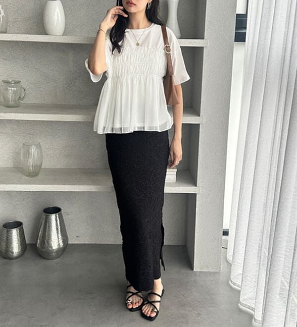 GeeRA（ジーラ）の「シアービスチェドッキングＴシャツ（カットソー）」｜詳細画像