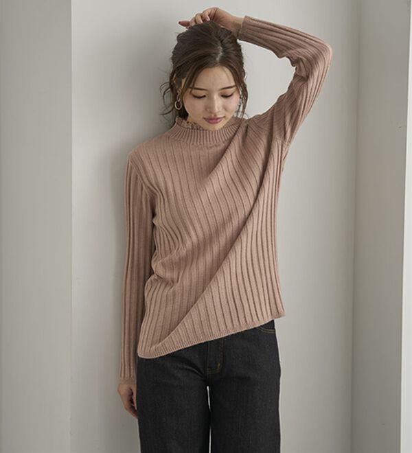 BELLUNA（ベルーナ）の「ウール入りウォッシャブルセーター（ニット・セーター）」｜詳細画像