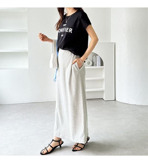 GeeRA（ジーラ）の「【着回し力◎】楽ちんすっきり見え！リブロングスカート（ロングスカート）」｜詳細画像