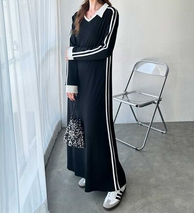 GeeRA（ジーラ）の「サイドラインスキッパー衿ワンピース（カットソーワンピース）」