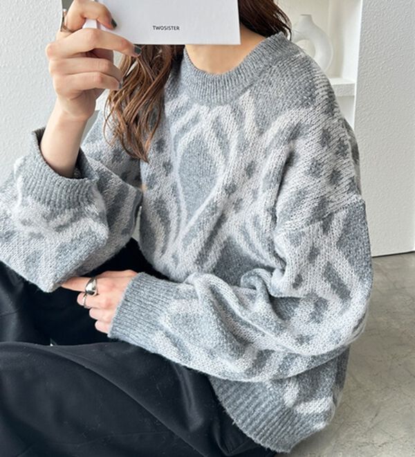 GeeRA（ジーラ）の「モヘアライクチェック柄ニットプルオーバー（ニット・セーター）」｜詳細画像