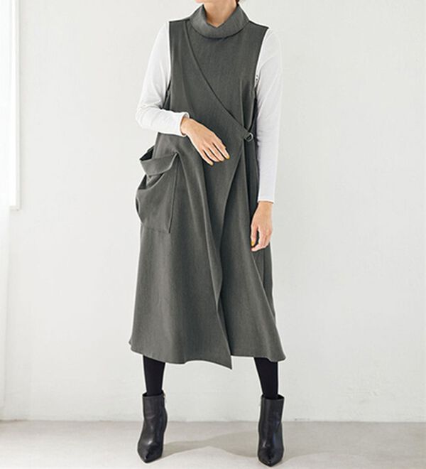 BELLUNA（ベルーナ）の「気分が上がる♪ハイネックデザインワンピース（その他ワンピース）」｜詳細画像