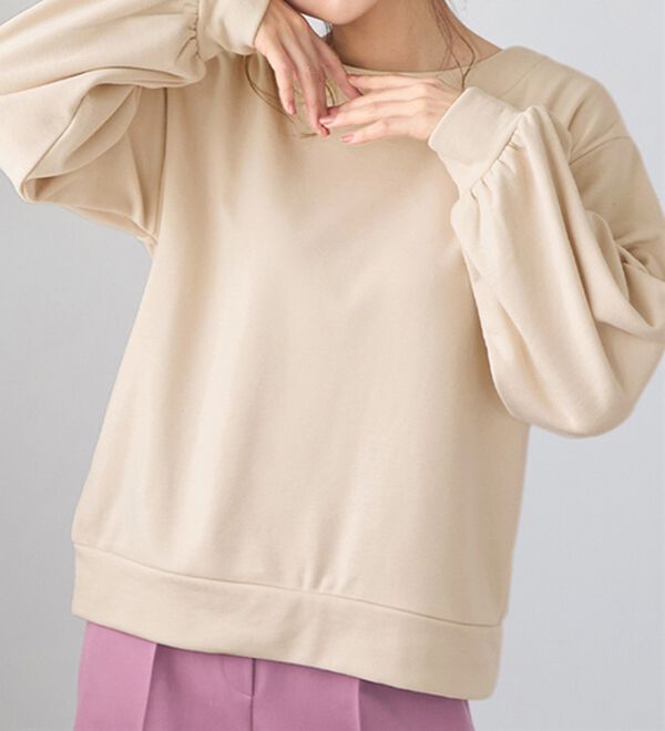 alotta（アロッタ）の「あったか裏ファー袖タックスウェット（カットソー）」｜詳細画像