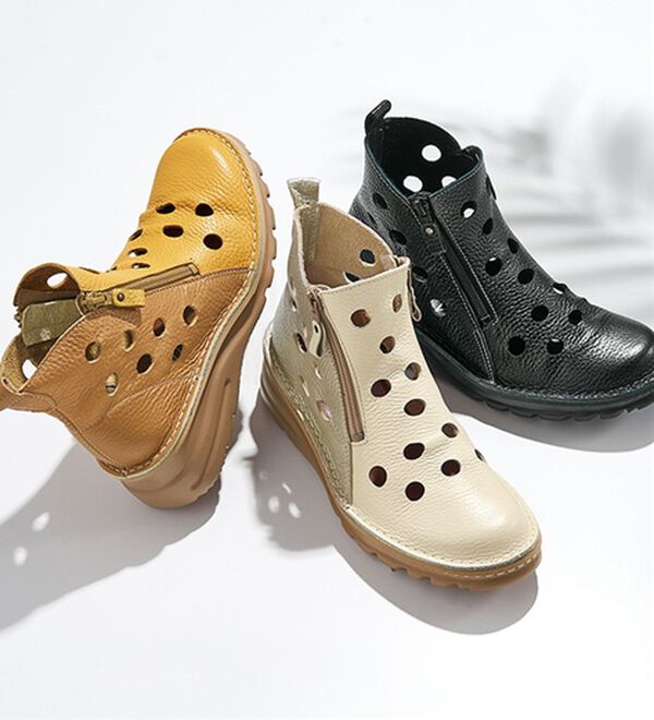 「アビータ　ダブルファスナー式パンチングシューズ（ブーツ）」｜詳細画像