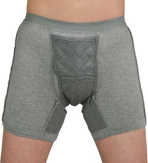 「【３枚組】ＮＥＷシャカシャカしな～い失禁ボクサー（メンズ尿漏れパンツ）」｜グレー