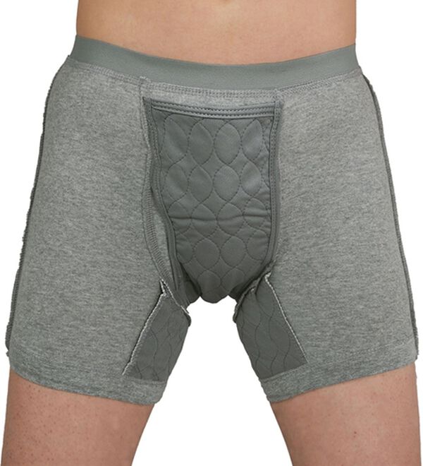「【３枚組】ＮＥＷシャカシャカしな～い失禁ボクサー（メンズ尿漏れパンツ）」｜グレー