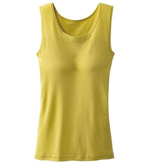 「＜カラフルコットン＞綿１００％カップ付タンクトップ（肌着・インナーウェア）」｜マスタード