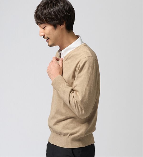 REMEN'S（リメンズ）の「【洗える】やわらかタッチＶネックセーター（メンズニット・セーター）」｜詳細画像
