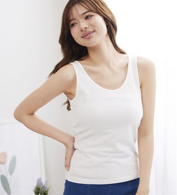 YU'NOW（ユナウ）の「【同色３枚セット】ベーシックインナータンクトップ（肌着・インナーウェア）」｜詳細画像
