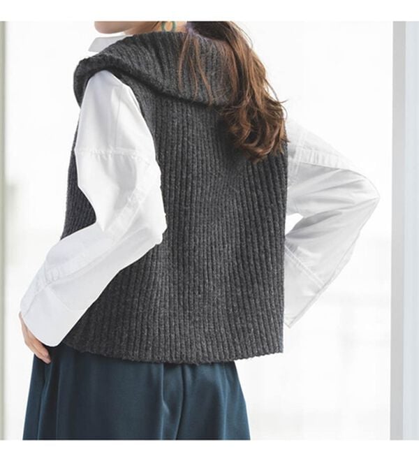 RANAN（ラナン）の「ファスナー付ニットベスト（ベスト）」｜詳細画像