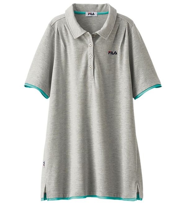 BELLUNA（ベルーナ）の「＜ＦＩＬＡ＞ひんやり！タック使い配色ポロチュニック（ポロシャツ）」｜詳細画像