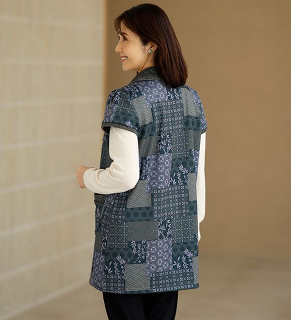 ルフラン（ルフラン）の「【２色組】裏ファー和柄ベスト＜咲良～さくら～＞（パジャマ・ルームウェア）」｜詳細画像