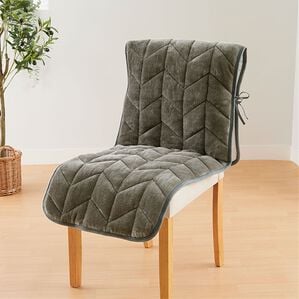 iellio（イエリオ）の「あったかフランネルチェアカバー＜座椅子カバー・こたつ椅子カバー・吸湿発熱・抗菌防臭＞（チェアカバー・チェアパッド）」｜チャコールグレー