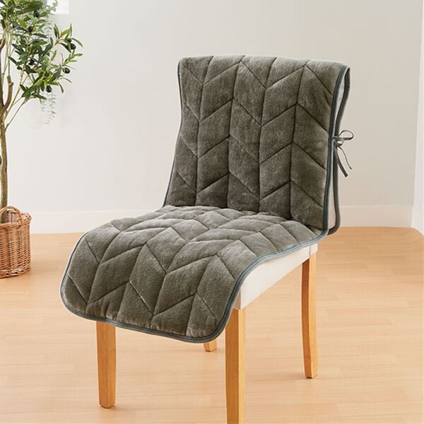 iellio（イエリオ）の「あったかフランネルチェアカバー＜座椅子カバー・こたつ椅子カバー・吸湿発熱・抗菌防臭＞（チェアカバー・チェアパッド）」｜チャコールグレー