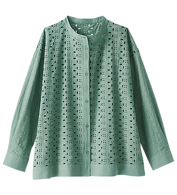 BELLUNA（ベルーナ）の「花柄レース切替シャツジャケット（シャツ）」｜詳細画像