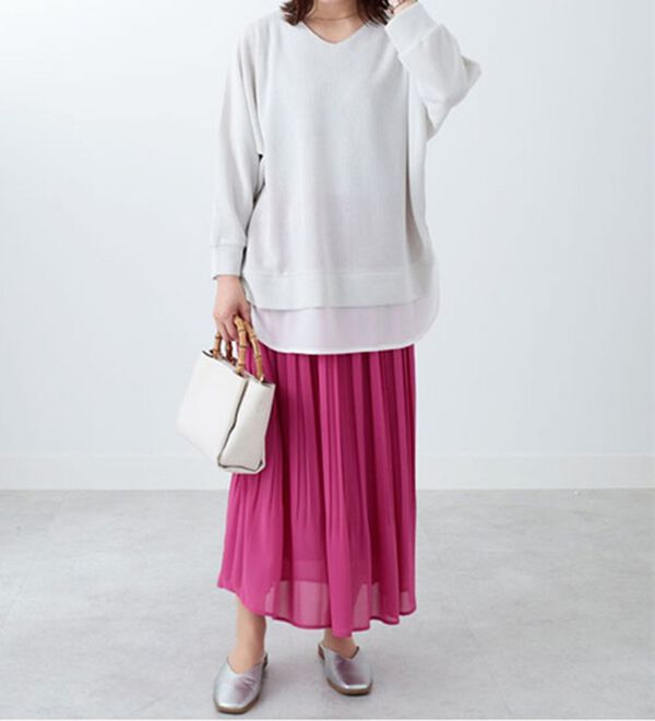 BELLUNA（ベルーナ）の「ラメ調レイヤード風プルオーバー（カットソー）」｜詳細画像