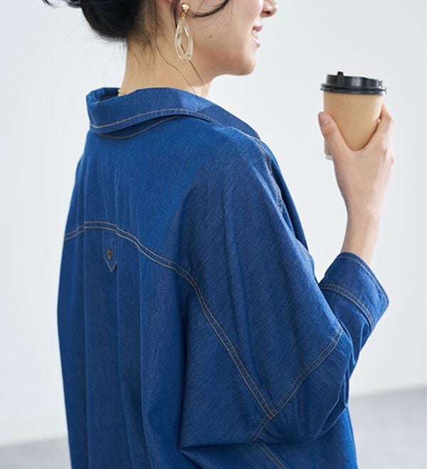 BELLUNA（ベルーナ）の「大人のゆるっと変形デニムシャツ（シャツ）」｜詳細画像
