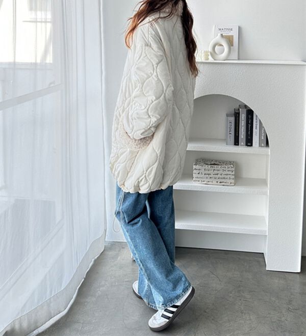 GeeRA（ジーラ）の「衿ボアミドル丈バルーンキルティングブルゾン（ブルゾン）」｜詳細画像