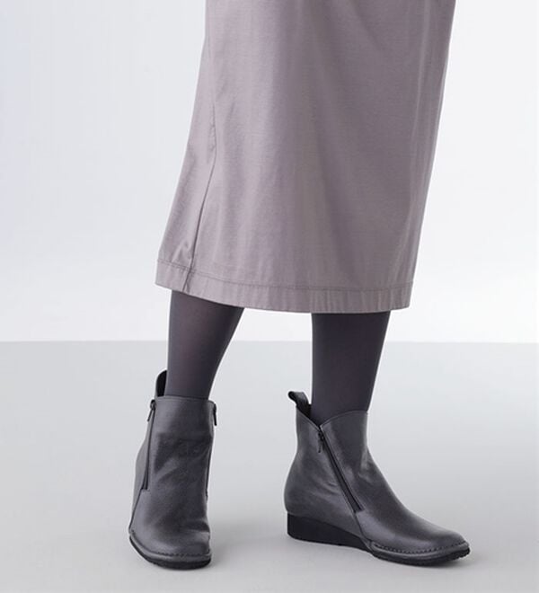 ルフラン（ルフラン）の「あったか裏フリース　牛革ダブルファスナーブーツ（ブーツ）」｜詳細画像